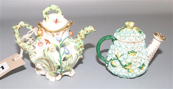 Coalbrookdale miniature teapot and similar Minton and H &R Daniel eaxmple